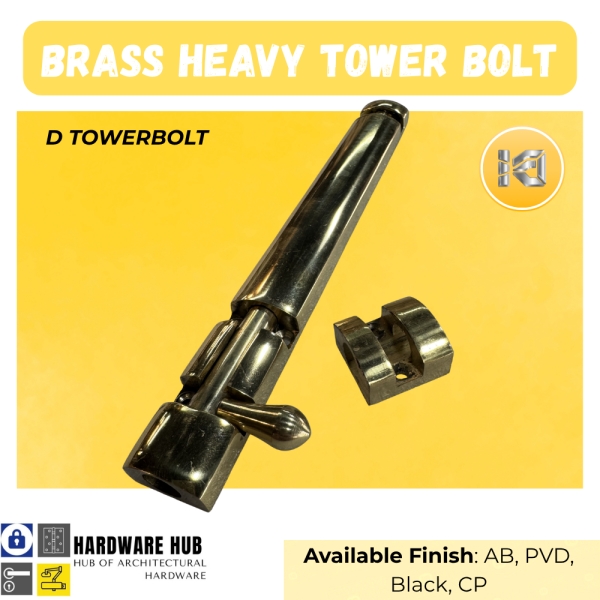 TOWER BOLT BRASS CLASSIC D DESIGN GOLDEN
