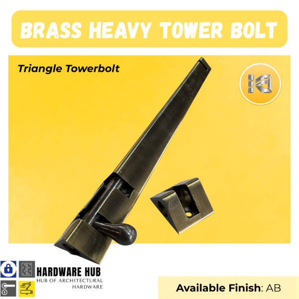 TOWER BOLT BRASS TRIANGLE DESIGN