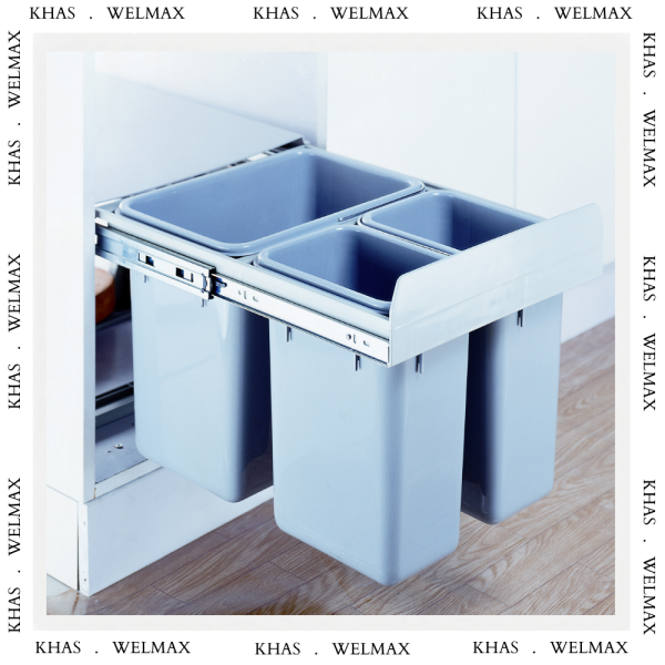 DUSTBIN TRIPLE (12L+2x6L) SLIDE CLG025B