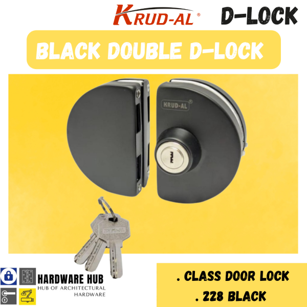 KHAS KRUDAL GLASS DOOR D LOCK BLACK