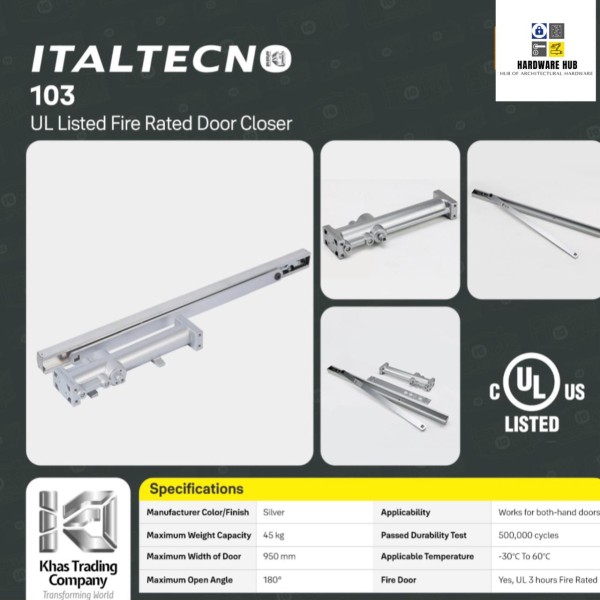 ITALTECNO 103 CONCEALED DOOR CLOSER