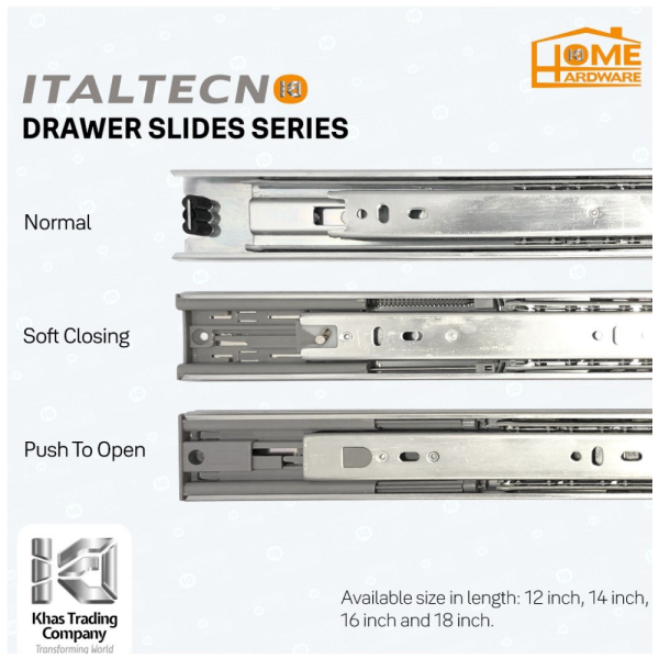 KHAS ITALTECNO SOFT CLOSE/PUSH TO OPEN DRAWER SLIDE KHAS ITALTECNO SOFT CLOSE/PUSH TO OPEN DRAWER SLIDE